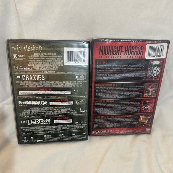 NEW-Factory Sealed- Horror Movie Compilations, 8 Moves on 2 Discs. Rated R DVDs - Picture 2 of 2
